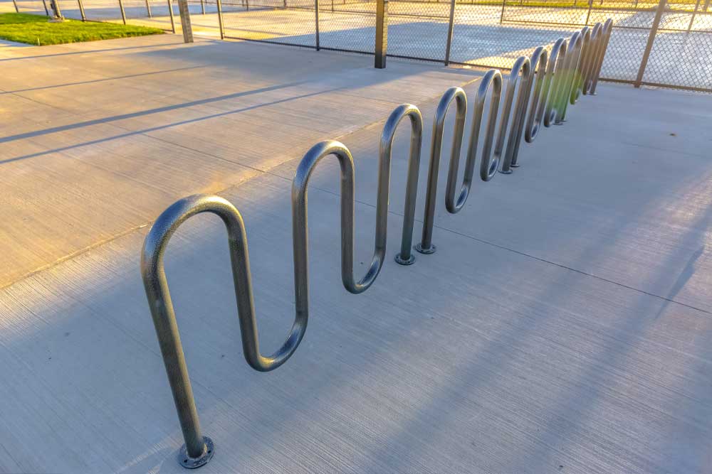 Bike Rack On School Campus
